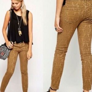 FREE PEOPLE Textured ankle length pants